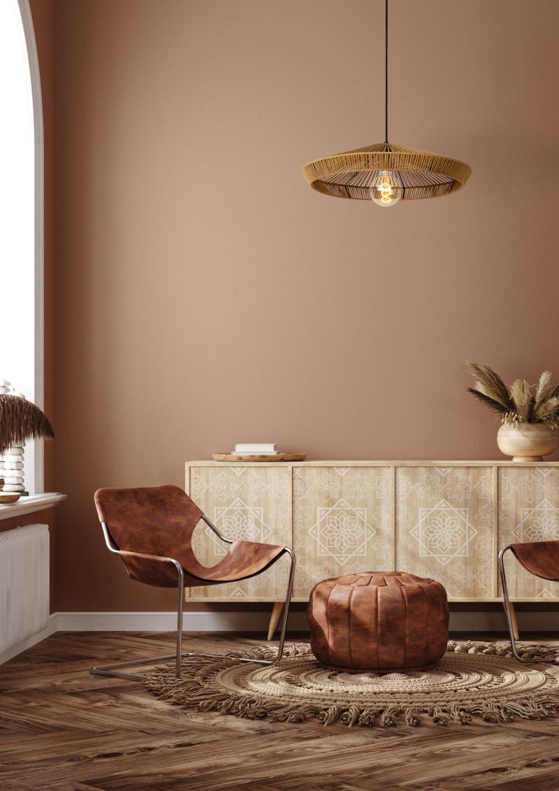 Lucide YUNKAI - Závesné svietidlo - Ø 50 cm - 1xE27 - Prírodné